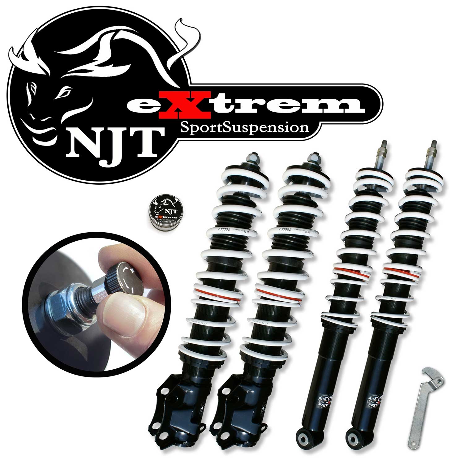 Kit Suspension + Amortisseurs NJT eXtrem pour VW Golf 3 Cabrio / Golf 3 /Vento
