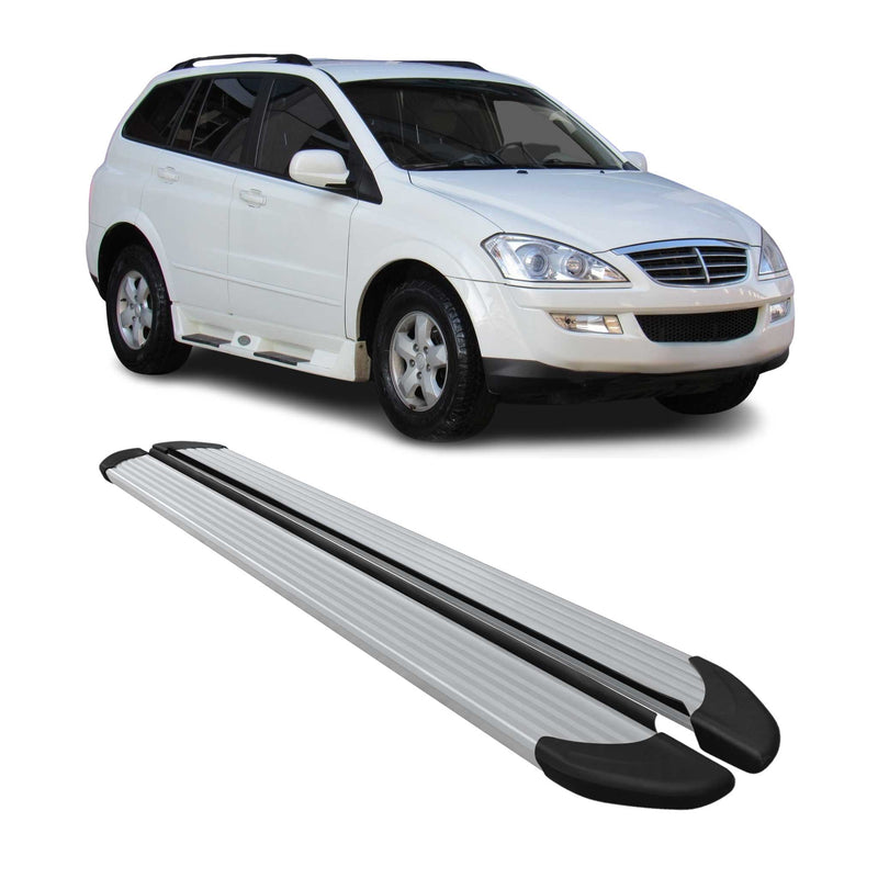Marchepieds Latéraux pour Ssangyong Kyron 2005-2014 Aluminium Argent 2Pcs