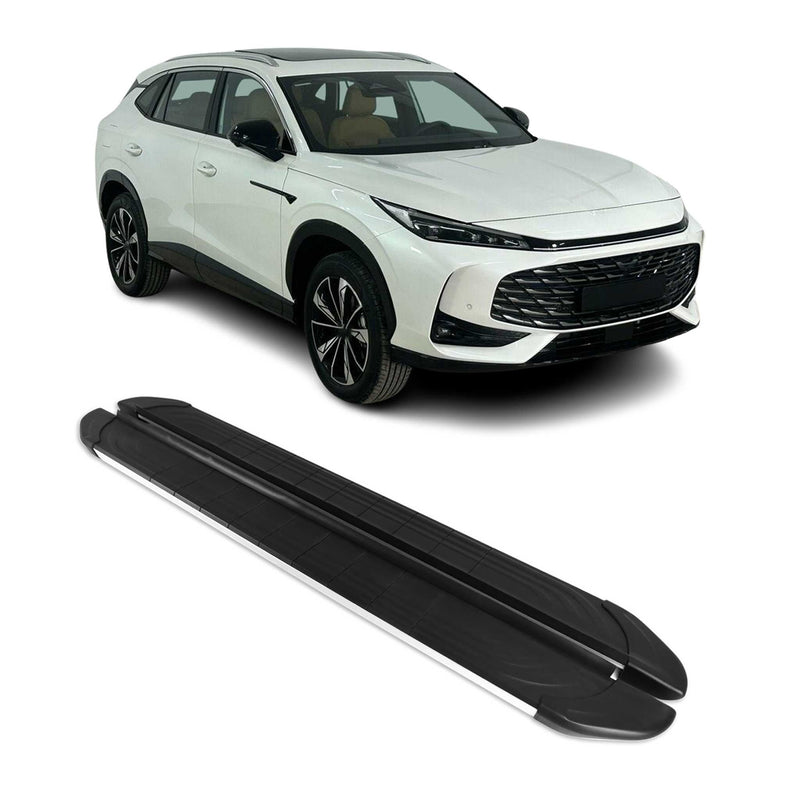 2024-2025 MG HS II Marchepieds Latéraux pédale Aluminium Noir Gris 2Pcs