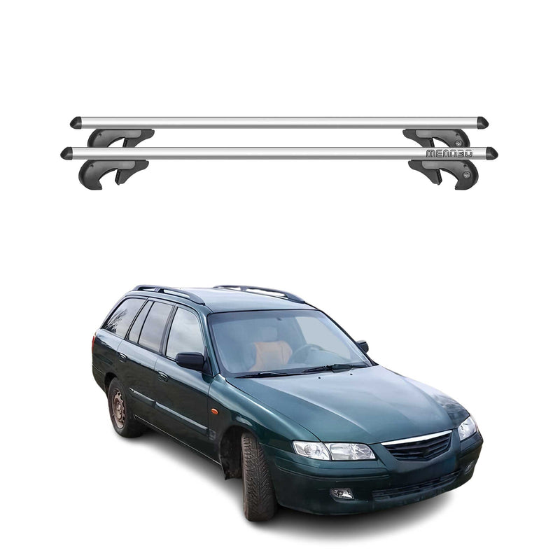 Barres de toit transversales pour Mazda 626 Break 1988-2002 90kg Alu Gris 2x