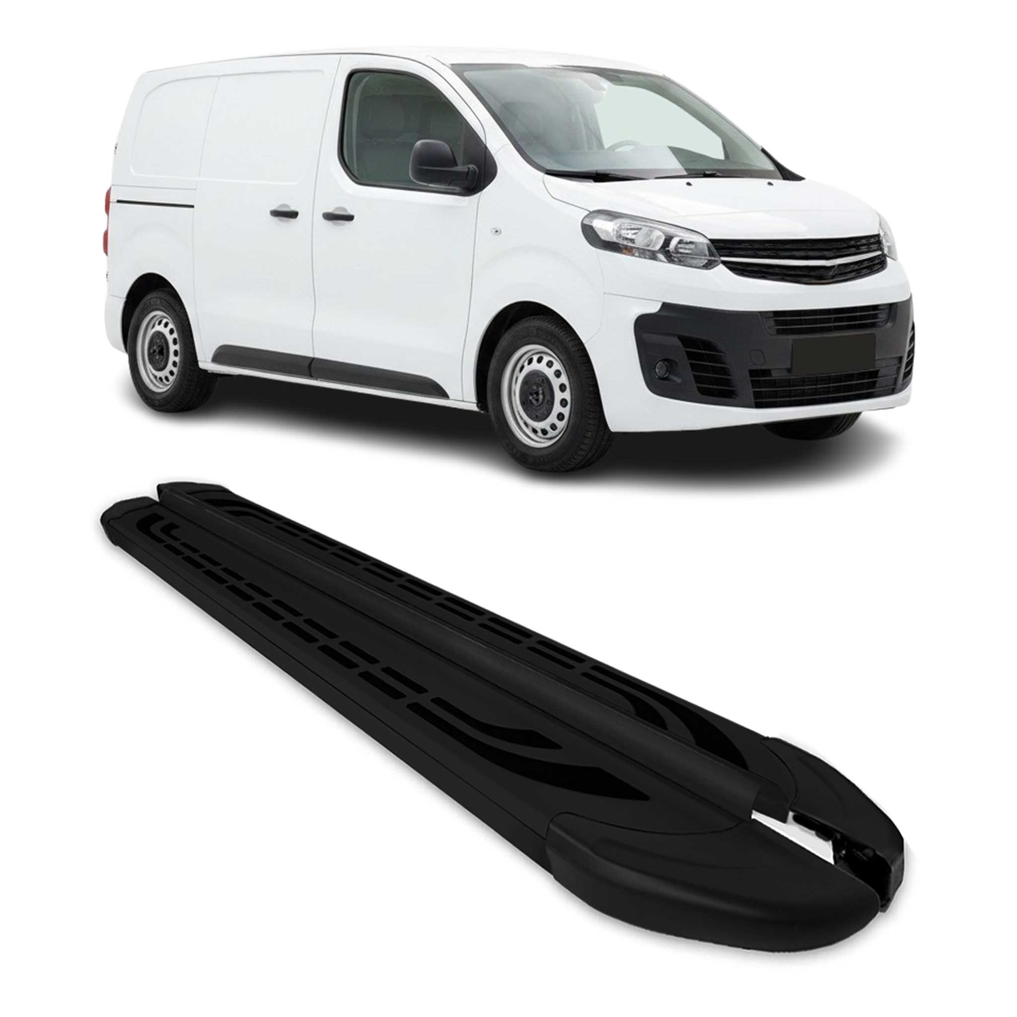 Marchepieds Latéraux pour Opel Vivaro C 2019-2026 Aluminium Noir L1 Court 2Pcs
