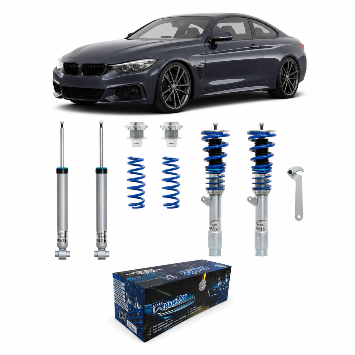 JOM BlueLine Combinés Filetés pour BMW Série 4 Coupé F32 418 420 425 428 430 435 2013-