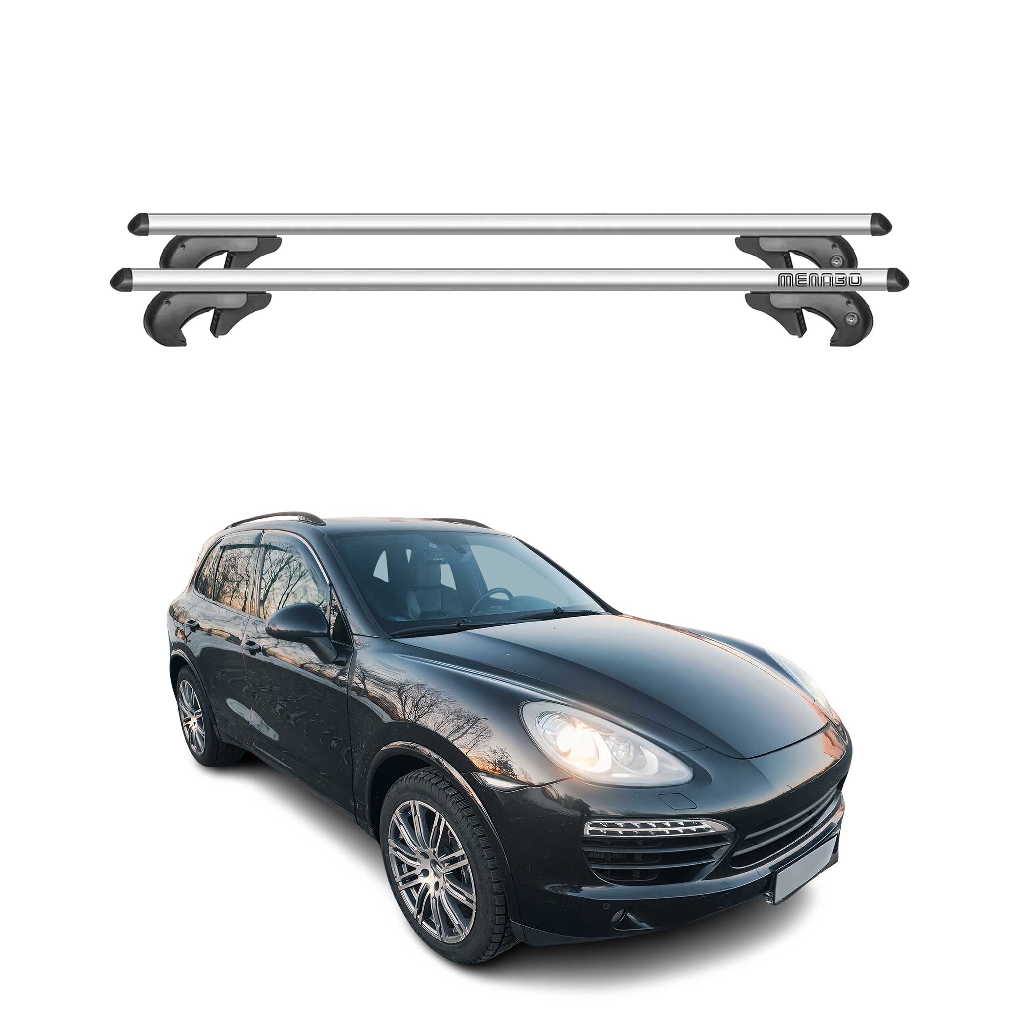 Barres de toit transversales pour Porsche Cayenne 2011-2017 90kg Aluminium Gris