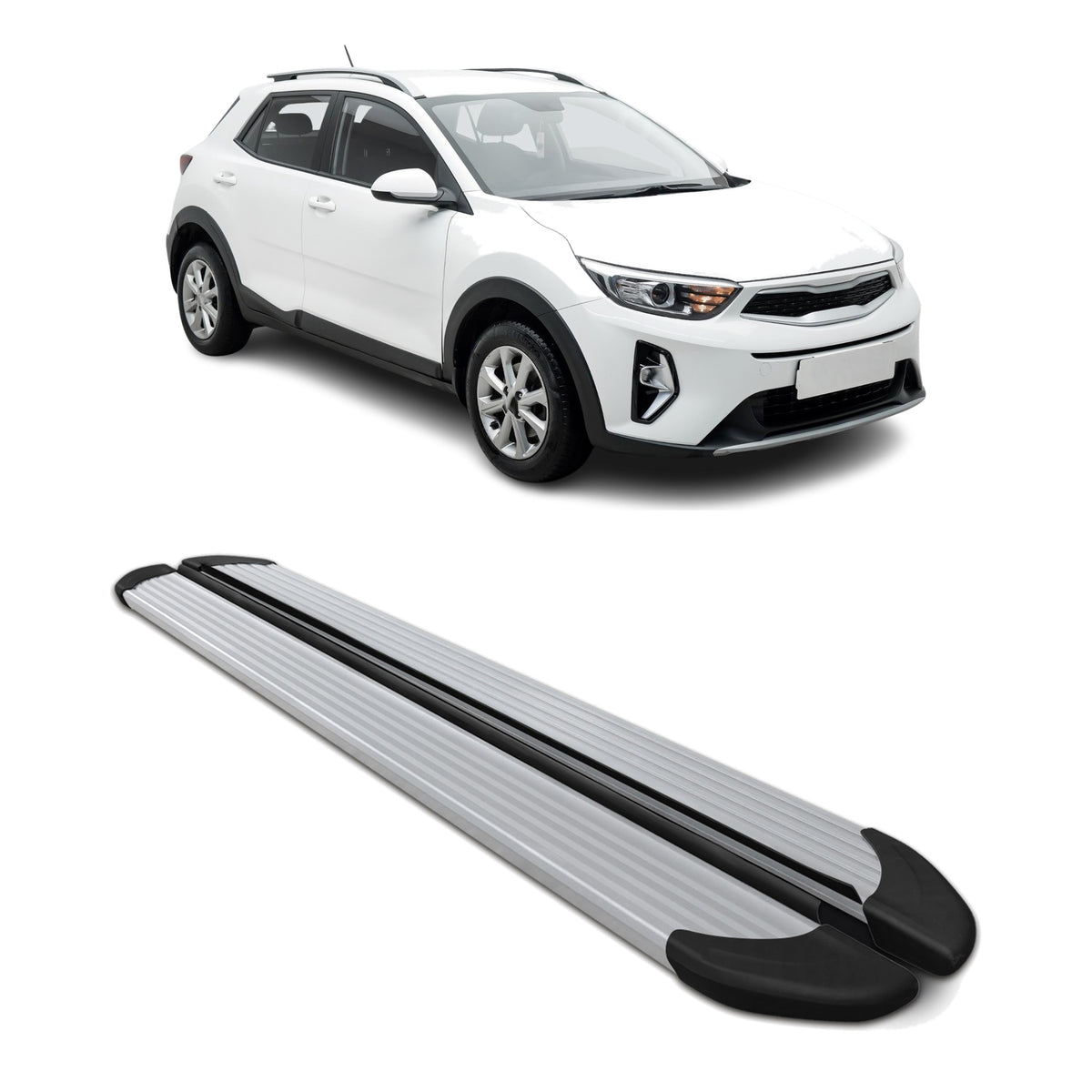 Marchepieds Latéraux pédale pour Kia Stonic 2017-2026 Aluminium Argent 2Pcs