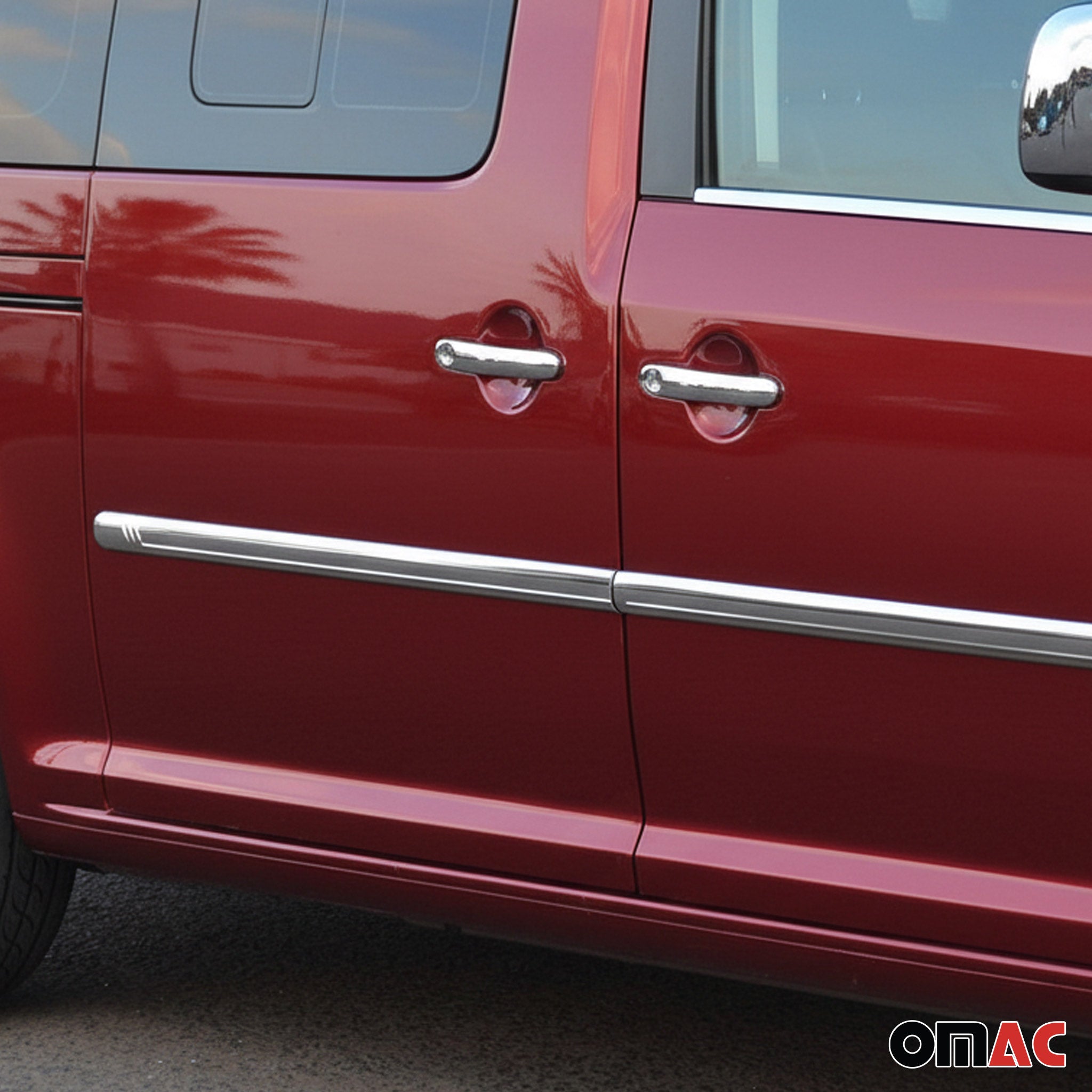 Garniture Baguette de porte latérale pour VW Caddy 2003-2015 en acier inox 4Pcs