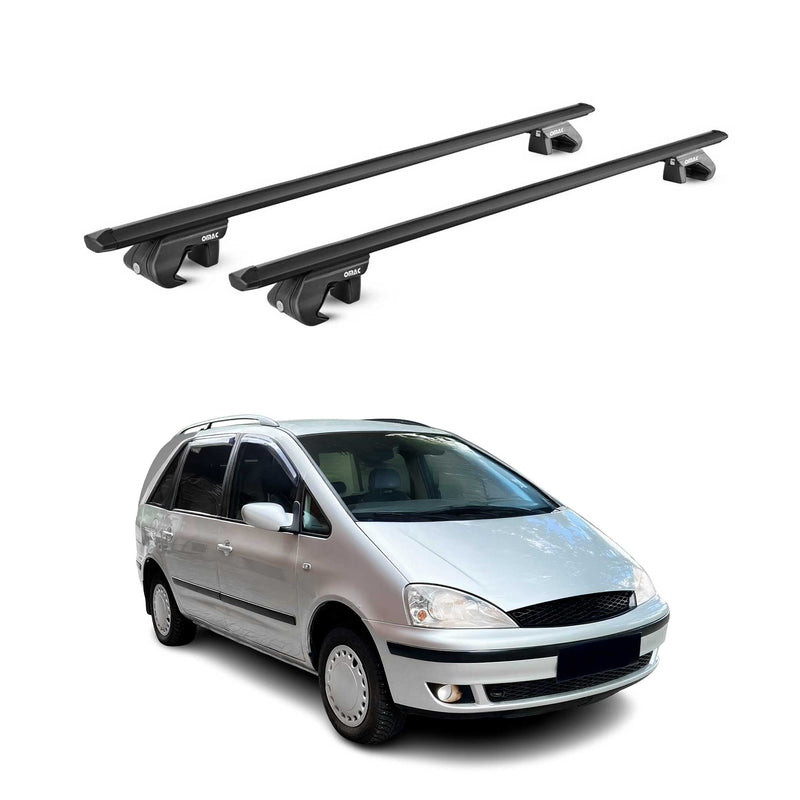 Barres de toit transversales ABE pour Ford Galaxy 1995-2005 5 P Alu Noir 2x