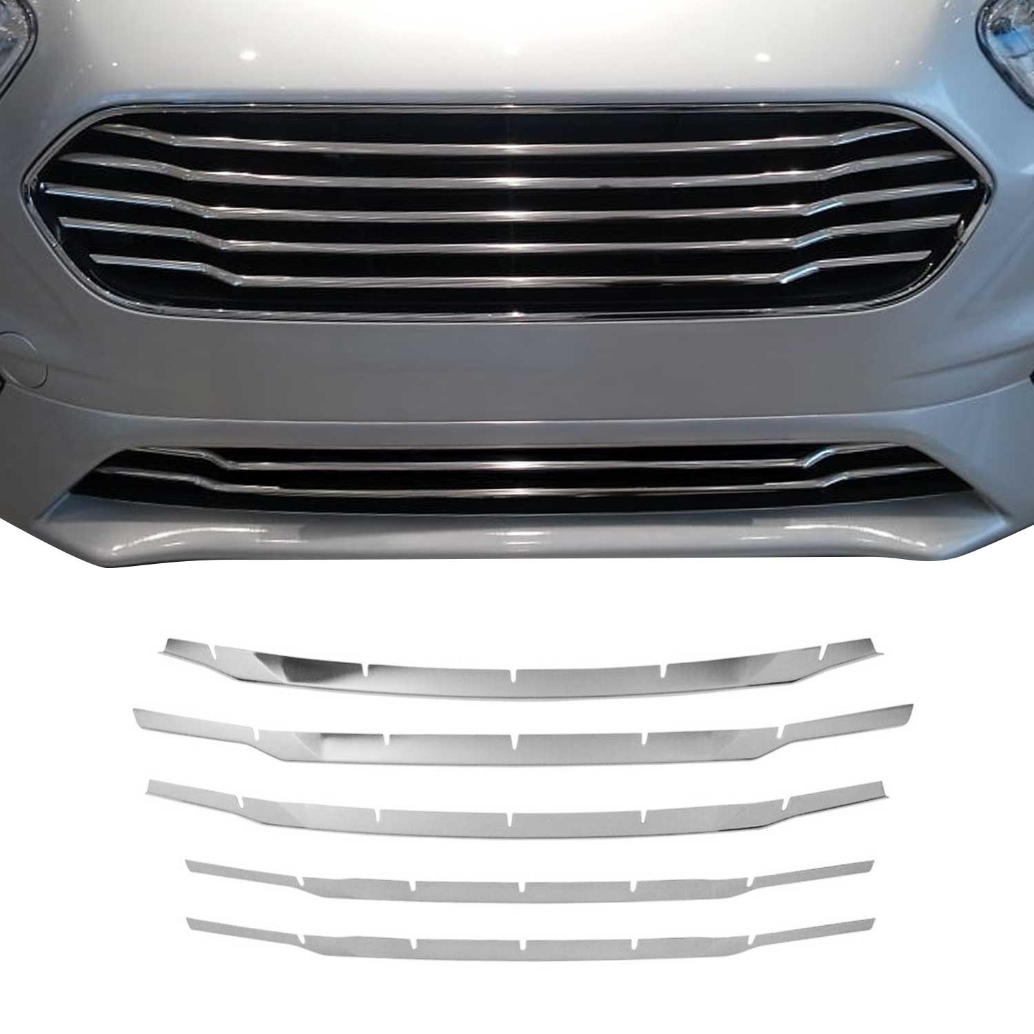 Moulure de Grille de Calandre pour Ford Transit Courier 2017-2022 Acier 5Pcs