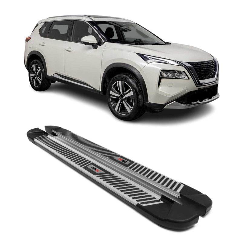 2021-2024 Nissan X-Trail Marchepieds latéraux pédale Aluminium Noir Gris 2x