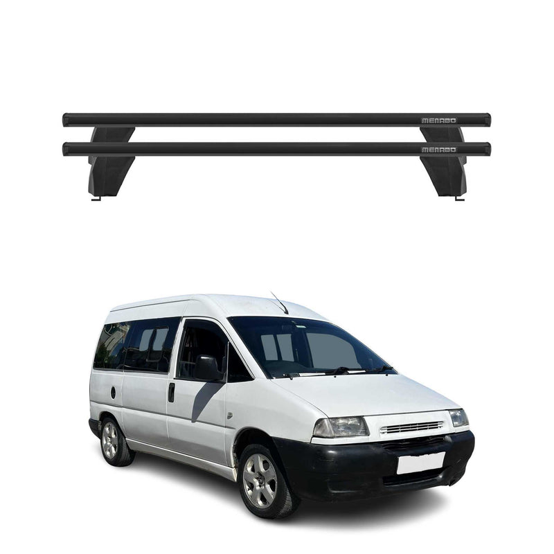 Menabo Barres de toit Transversales pour Peugeot Expert 1994-2006 Alu Noir ABE