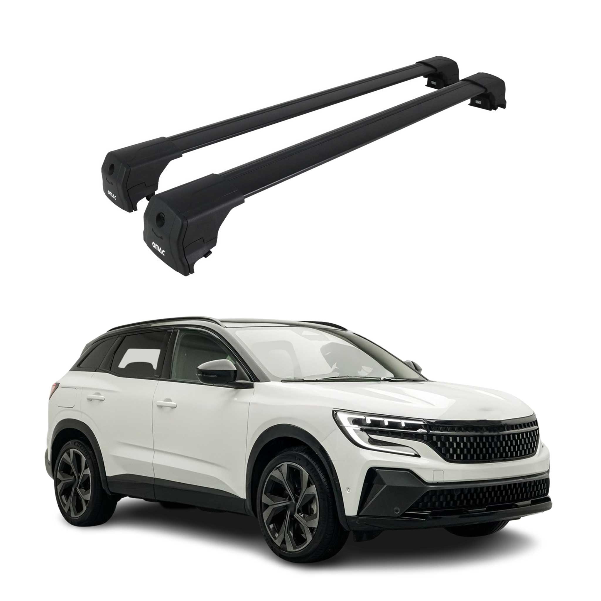 Barres De Toit Transversales pour Renault Austral 2022-2026 Aluminium Noir 2Pcs