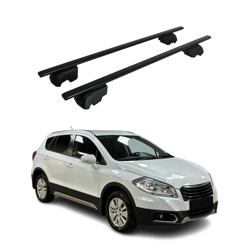 Barres de toit Transversales pour Suzuki SX4 S-Cross 2013-2021 ABE Fer Noir