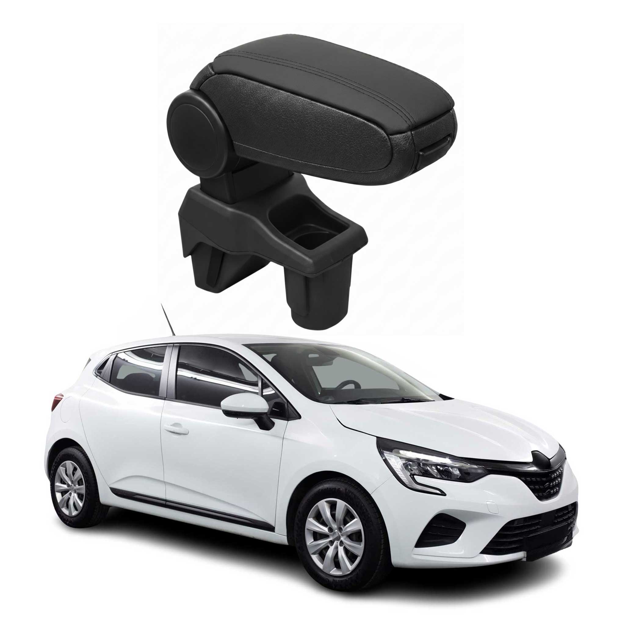 Accoudoir pour Renault Clio V HB 2019-2025 Vinyl Abs Noir