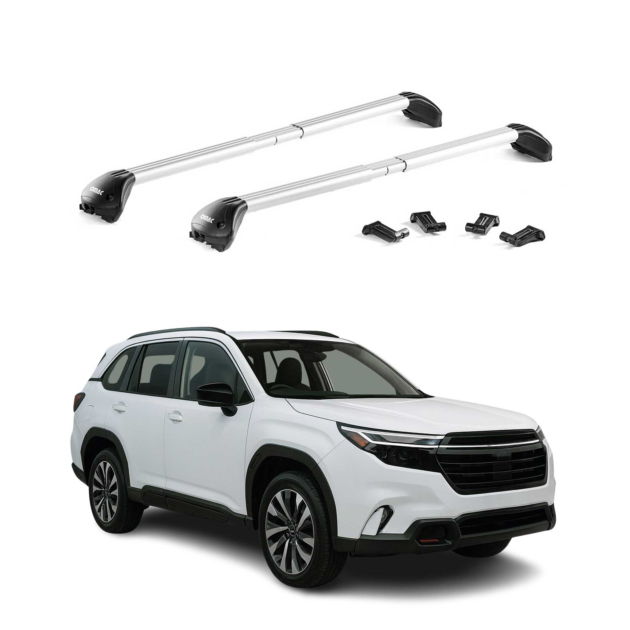 Barres de toit transversales pour Subaru Forester VI 2025-2026 Alu Gris ABE