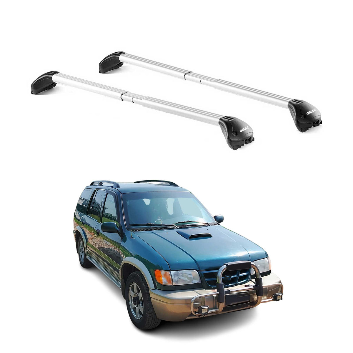 Barres de toit pour Kia Sportage JA 1994-2004 3-5P Gris Argenté 2 pièces ABE