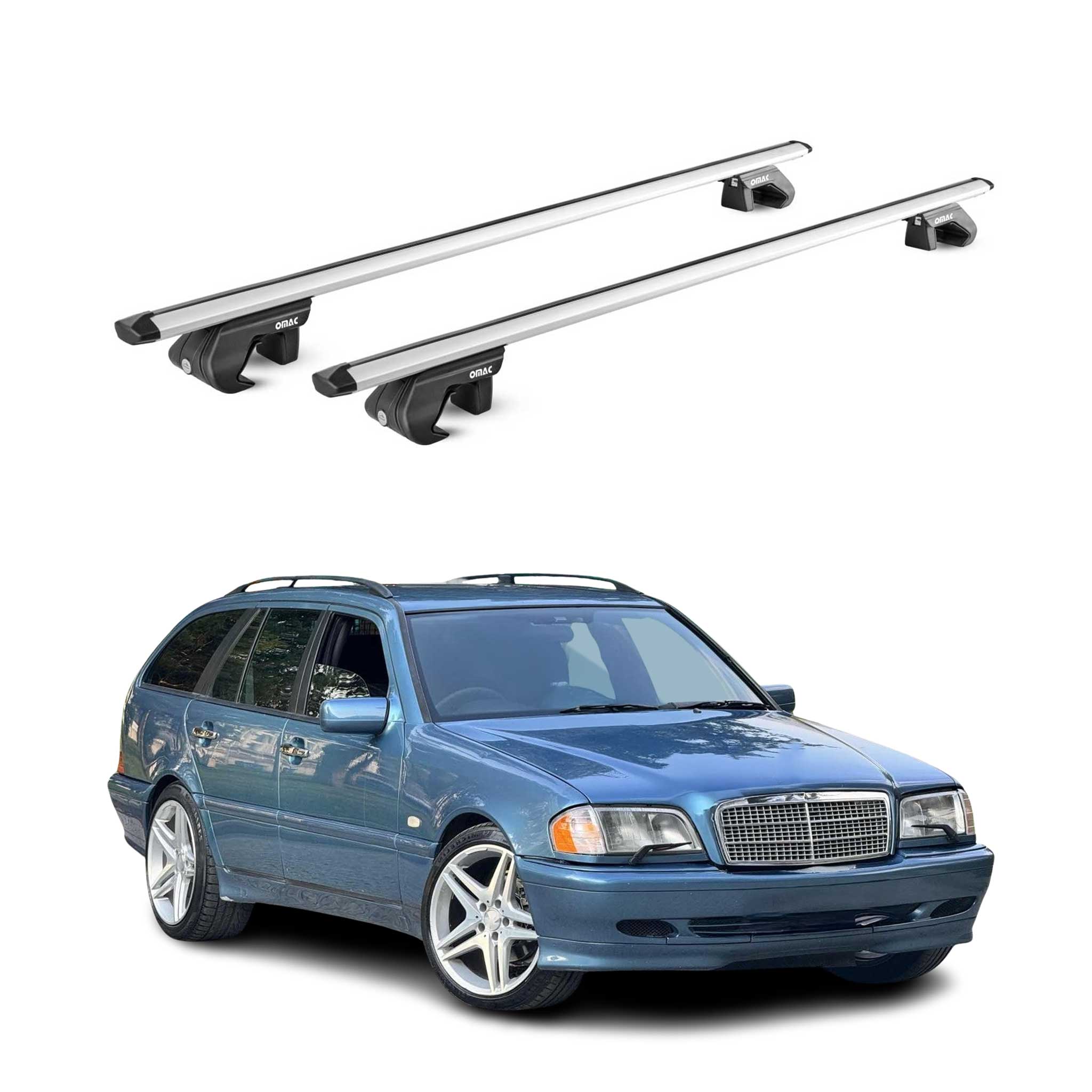 Barres de toit transversales pour Mercedes Classe C S202 S204 S203 1993-2014 ABE