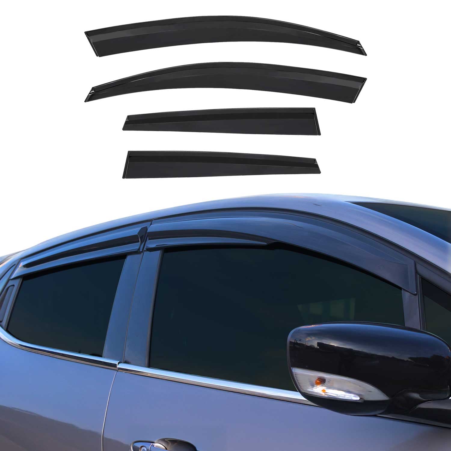 Déflecteurs De Vent Pluie D'air pour Renault Clio HB 5D 2019-2023 Acrylique 4Pcs