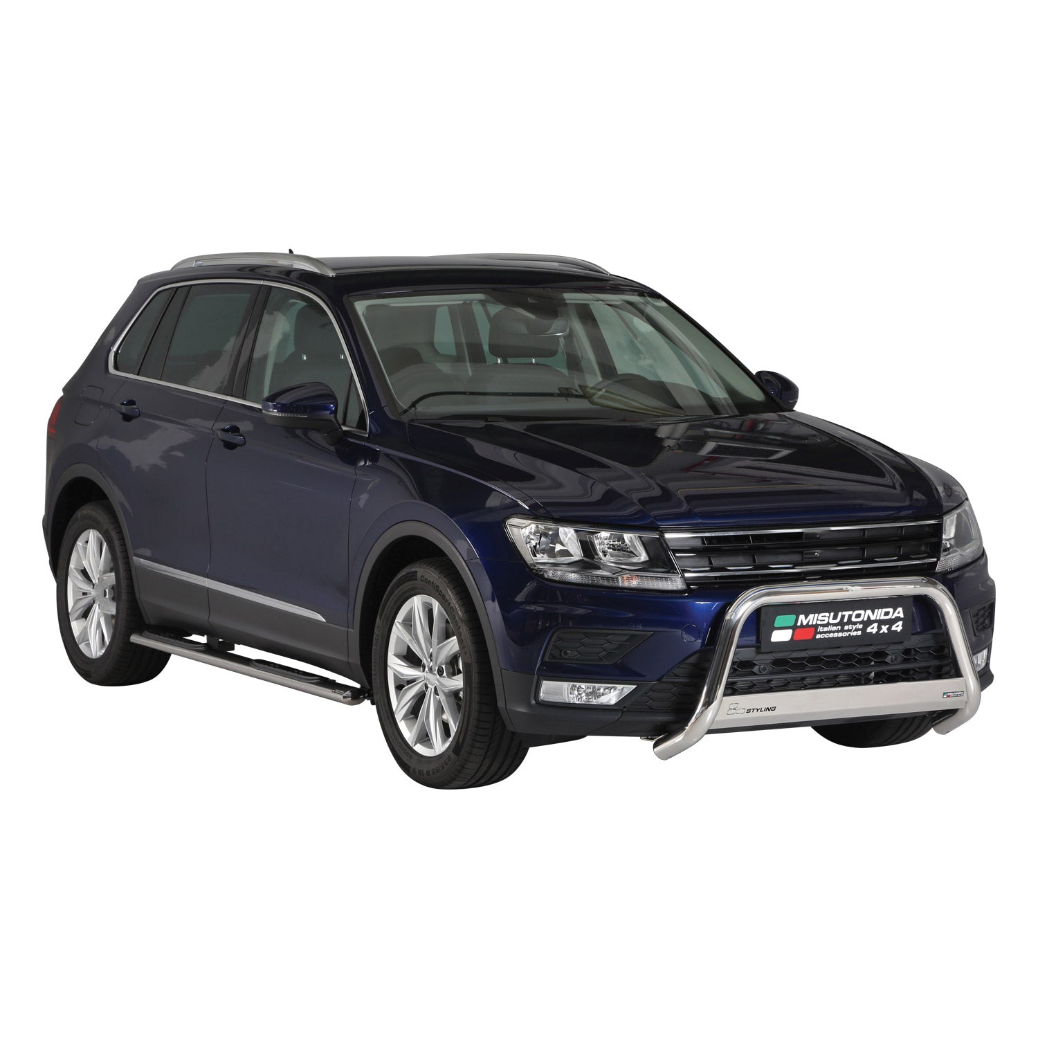 Pare-buffle Avant pour VW Tiguan Allspace 2016-2024 63 mm en Acier Gris