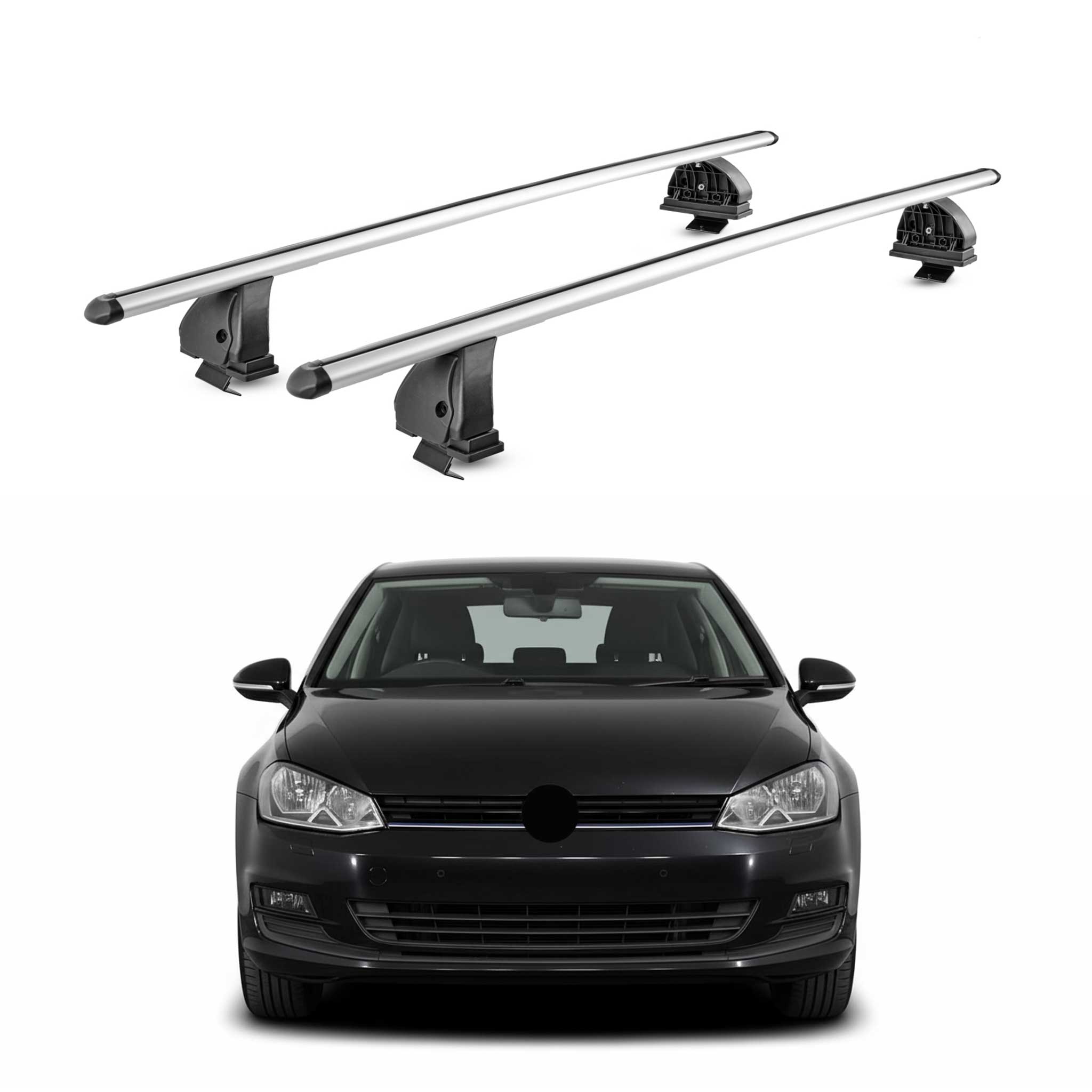 Barres de toit Alu pour VW Golf mk7 HB Break 2012-2020 5Portes TÜV Gris 2Pcs