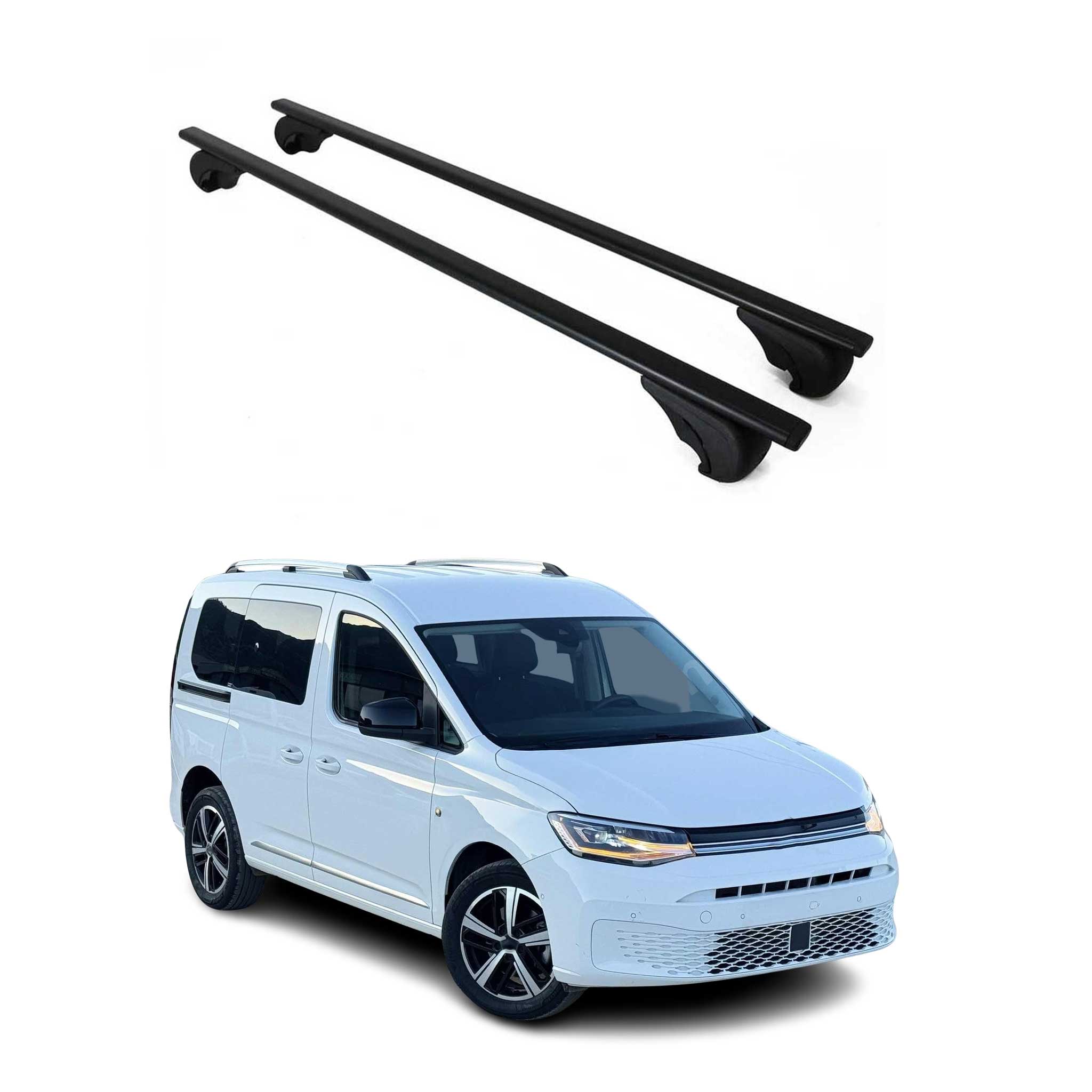Barres de toit Transversales pour VW Caddy 2020-2026 Fer Noir