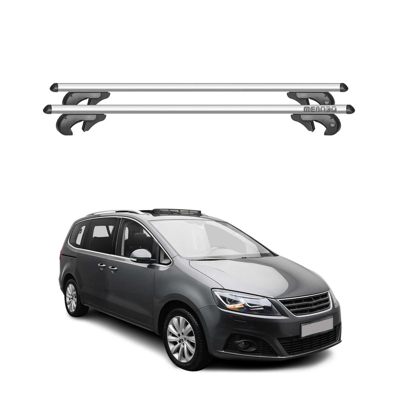 Barres de toit transversales pour Seat Alhambra 7N 2015-2019 90kg Alu Gris