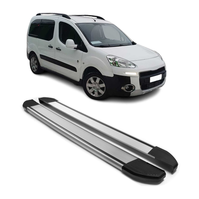 Marchepieds Latéraux pour Peugeot Partner Tepee 2008-2018 Alu Argent 2Pcs