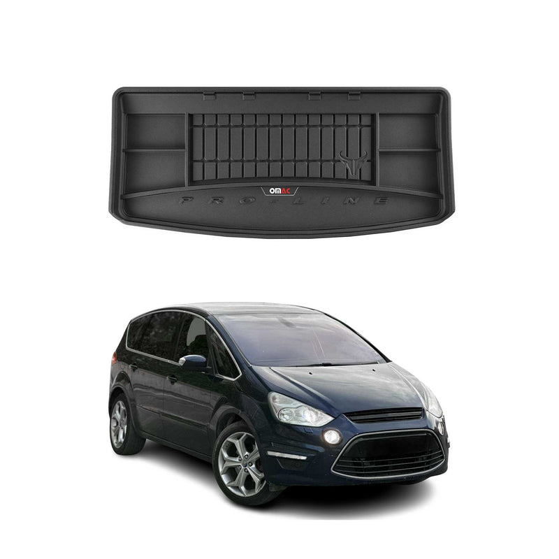 Tapis de Coffre pour Ford S-Max 2006-2014 Noir