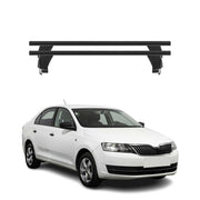 Menabo Barres de toit Transversales pour Skoda Rapid 2012-2019 Noir ABE 2x