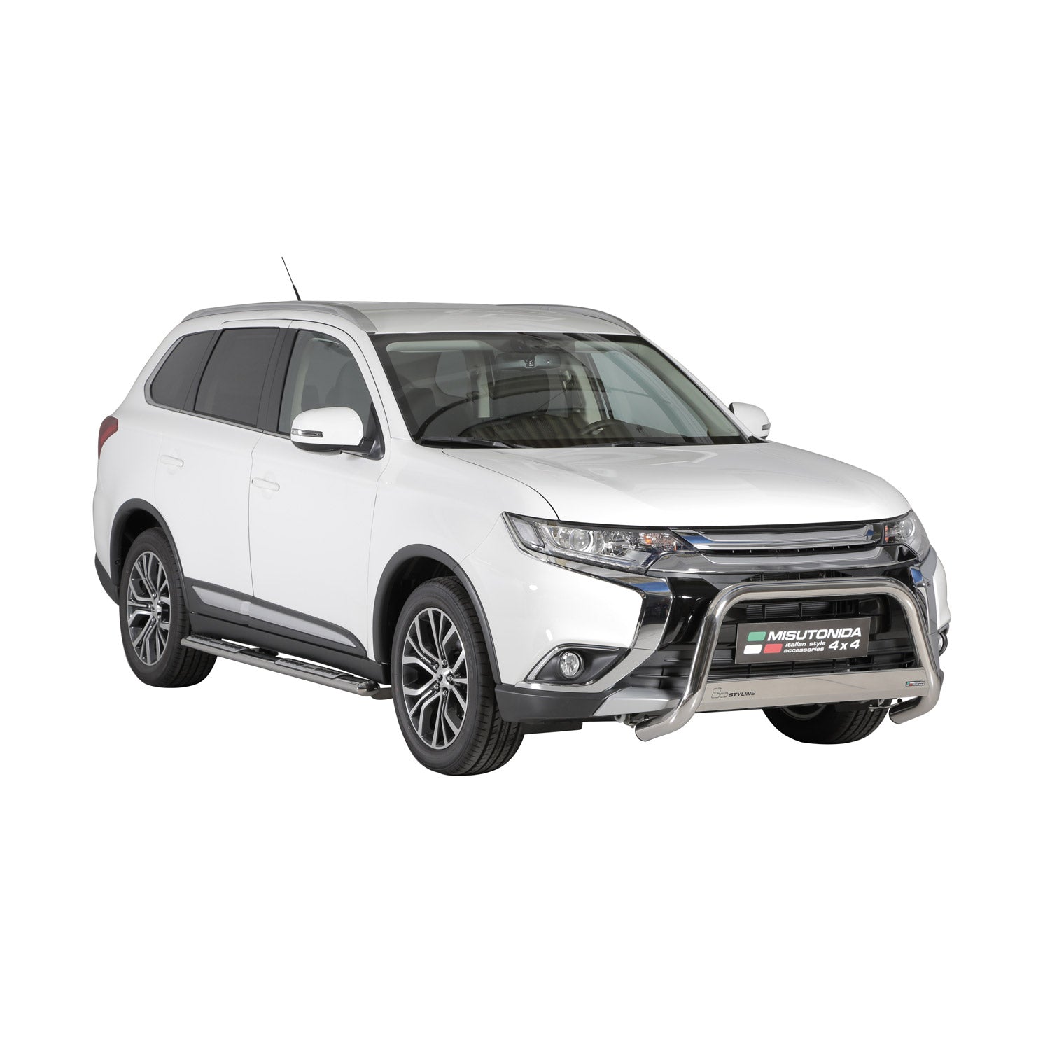Marchepieds Latéraux pour Mitsubishi Outlander Hybride 2013-2021 Acier Argent