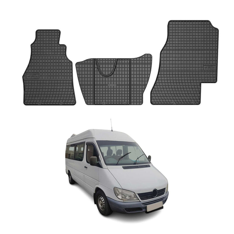Tapis de Sol pour Mercedes Sprinter W901 1995-2006 Caoutchouc Noir