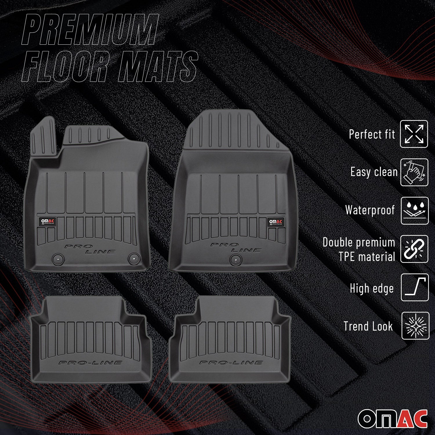 Tapis de Sol pour Kia Ceed 2018-2025 TPE Noir