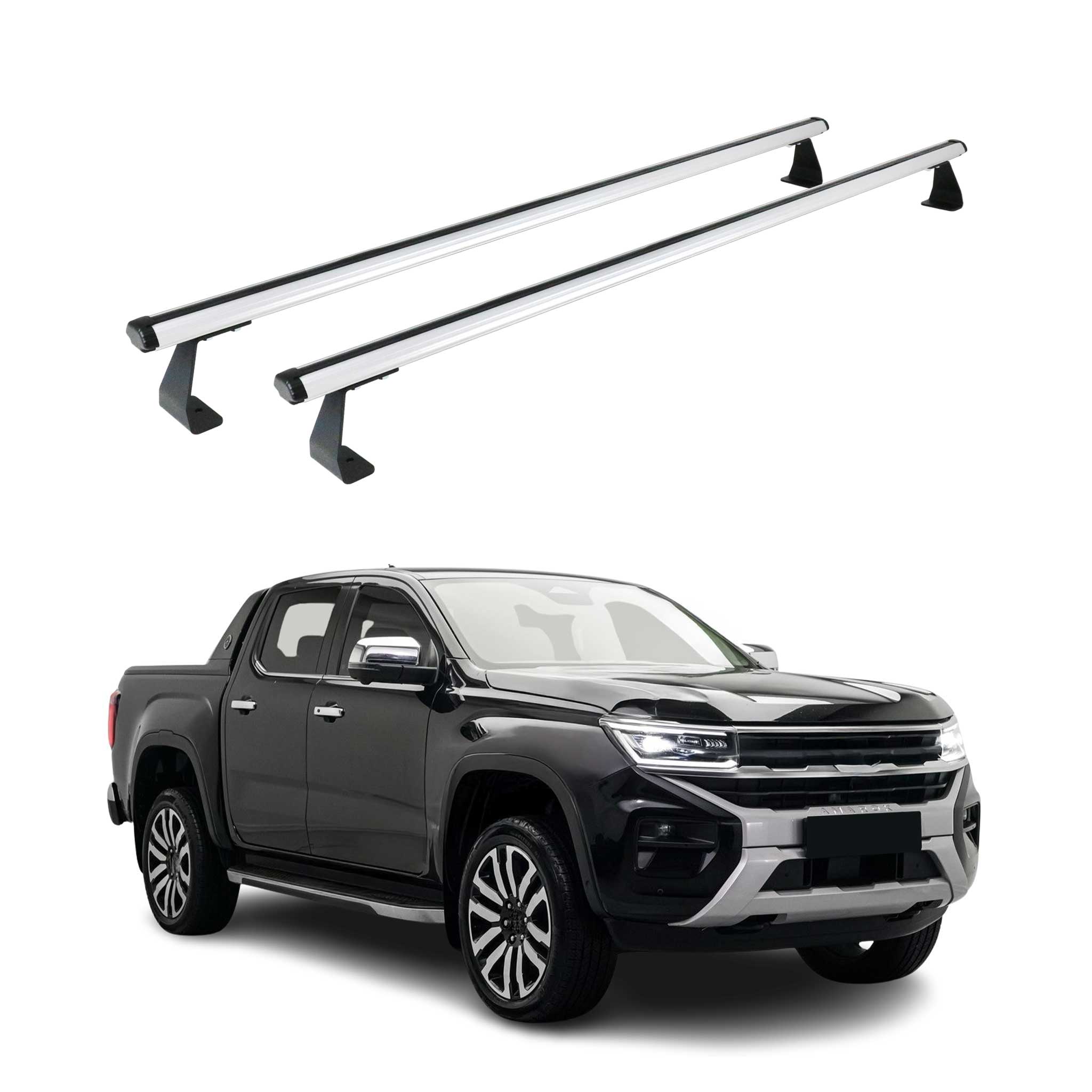 Barres de toit longitudinales pour VW Amarok mk2 2023-2026 Alu Gris 2x