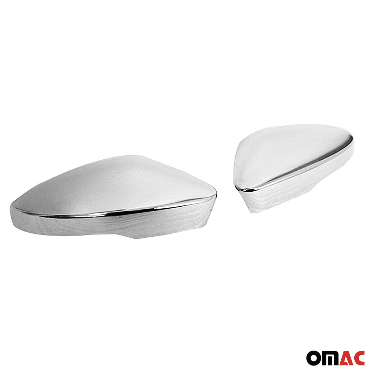 Coques de Rétroviseurs pour VW T-Roc 2017-2022 Pre-FL Acier Inoxy Chromé Argent