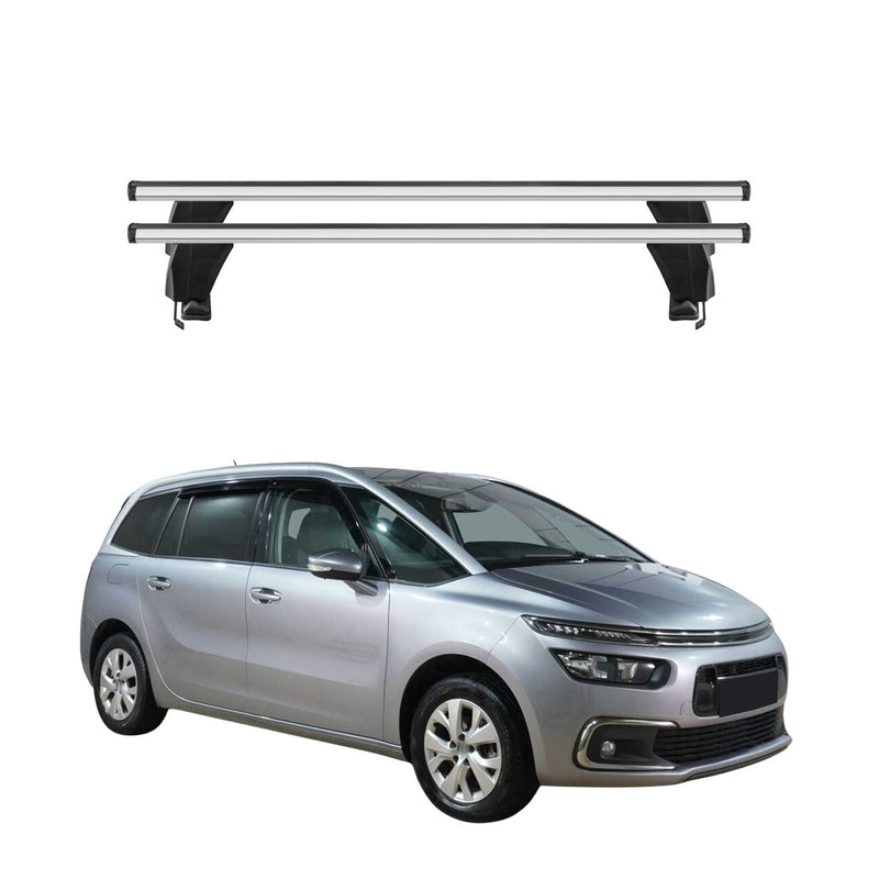 Menabo Barres de toit Transversales pour Citroen C4 Spacetourer 2018-2024 Gris
