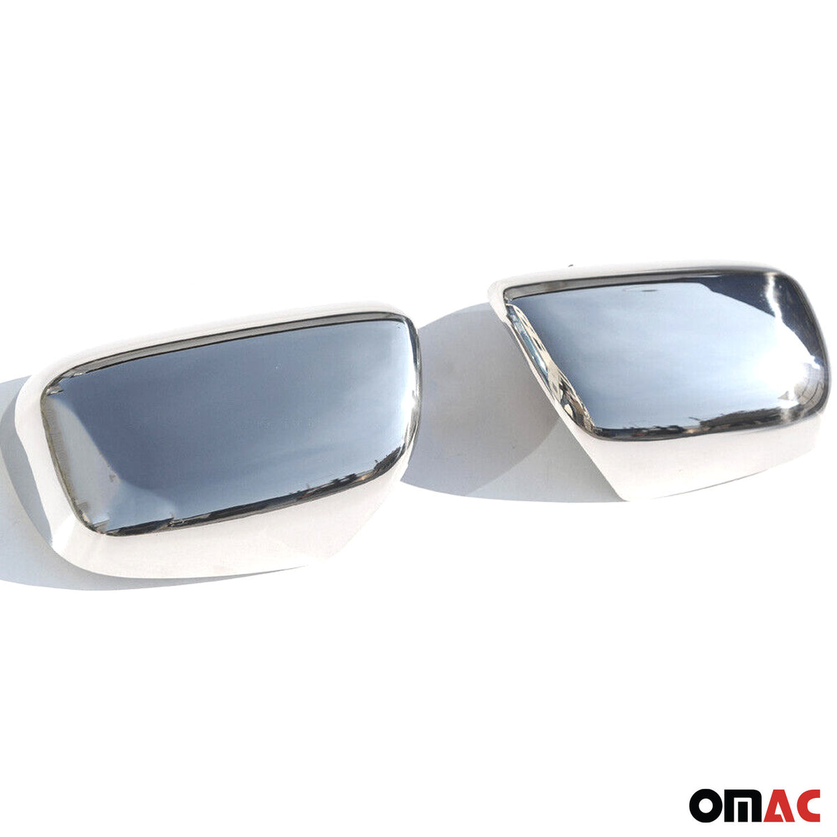 Coques de Rétroviseurs pour Toyota Hilux VII 2005-11 Pre-FL Acier Chromé Argent
