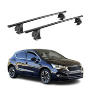 Barres de toit transversales acier pour DS 4 2011-2018 TÜV 75 kg Noir 2Pcs