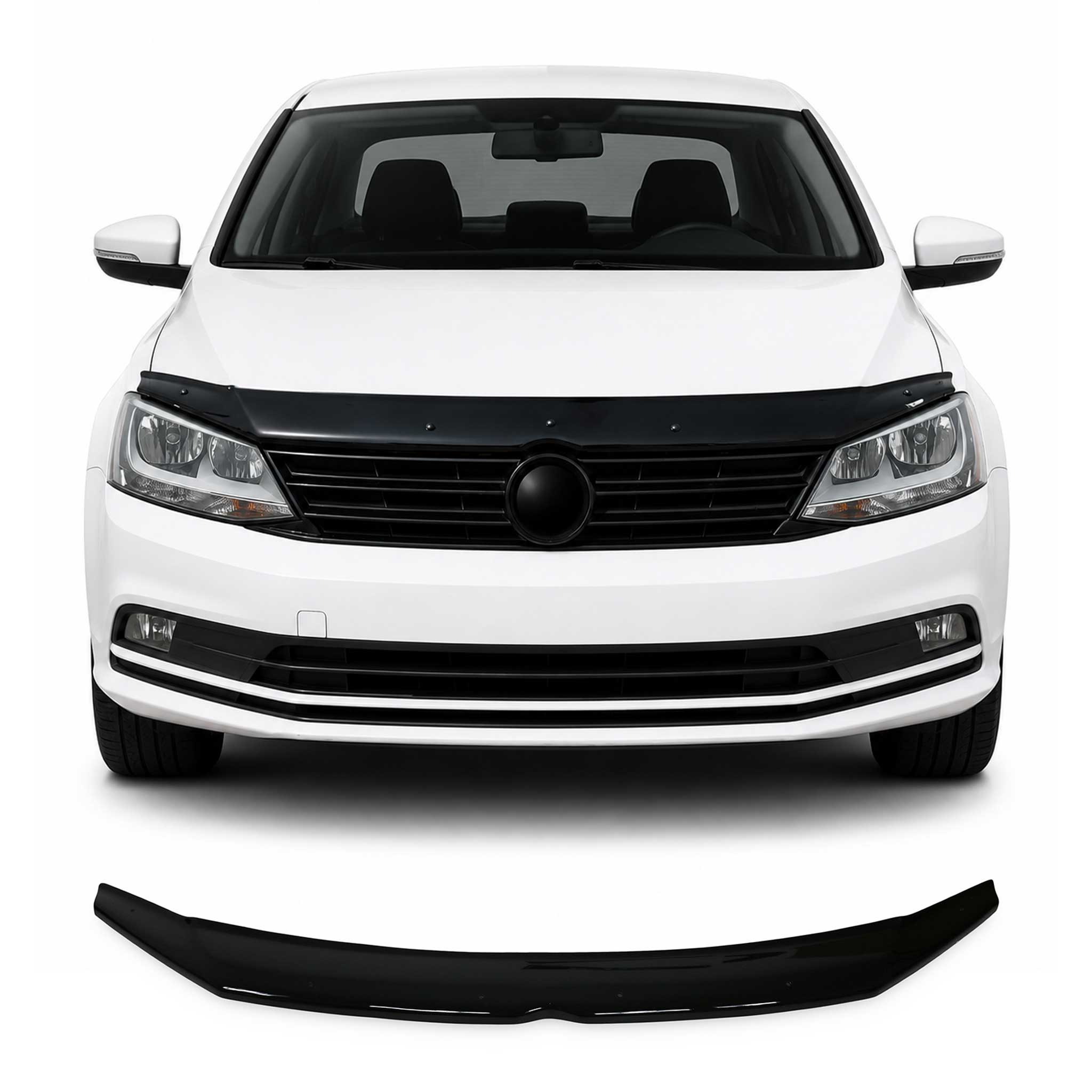 Deflecteurs d'air capot de voiture pour VW Jetta 2011-19 Berline Acrylique Noir