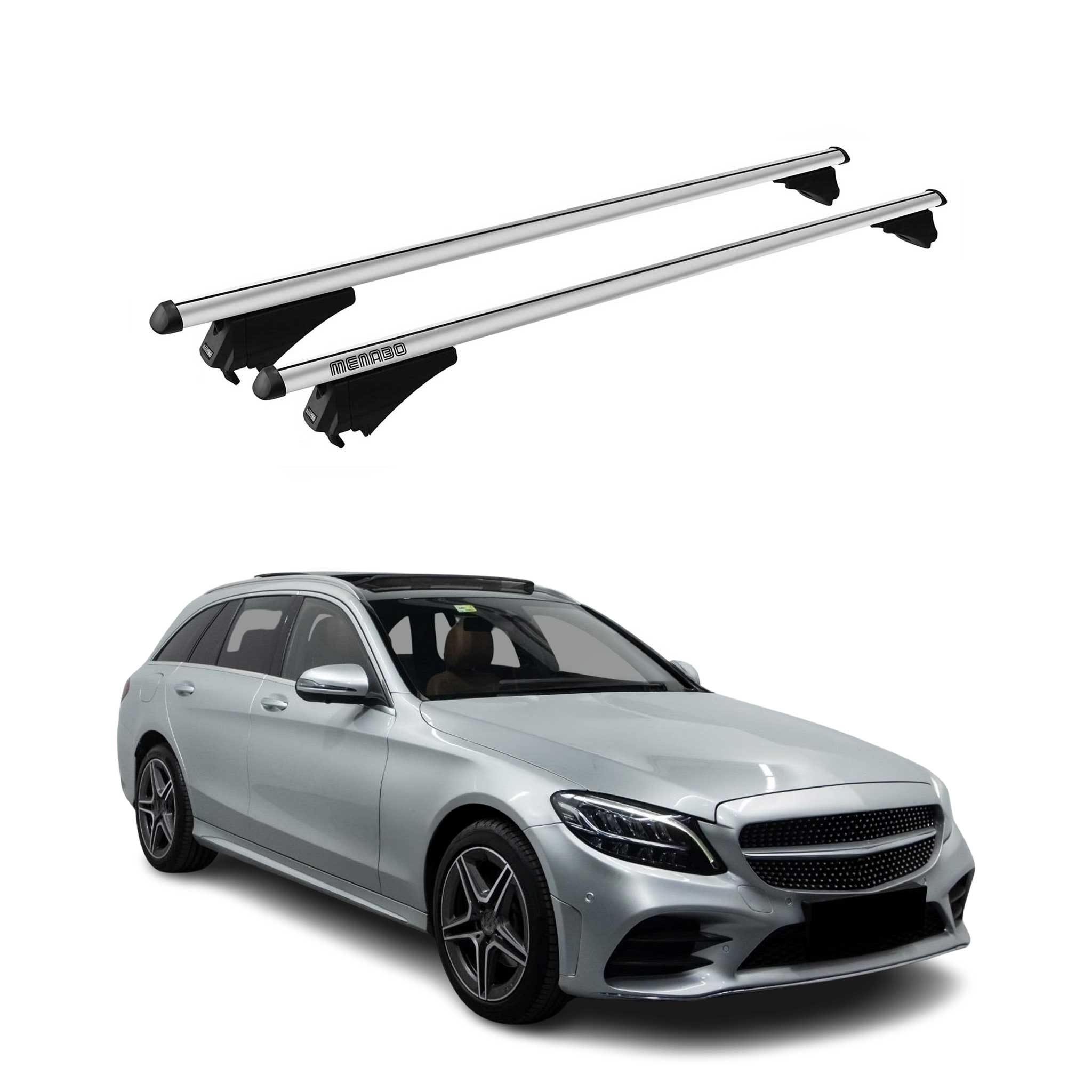 Tiger Barres de toit transversales pour Mercedes Classe S205 Break 2015-21 Gris