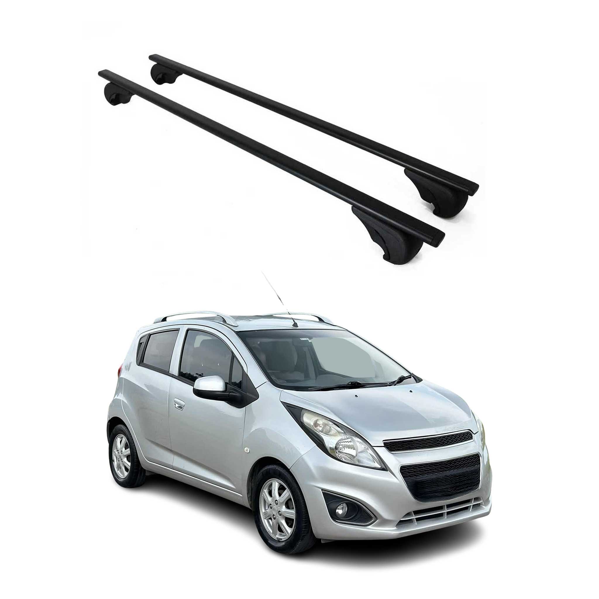Barres de toit Transversales pour Chevrolet Spark 2010-2015 Fer Noir