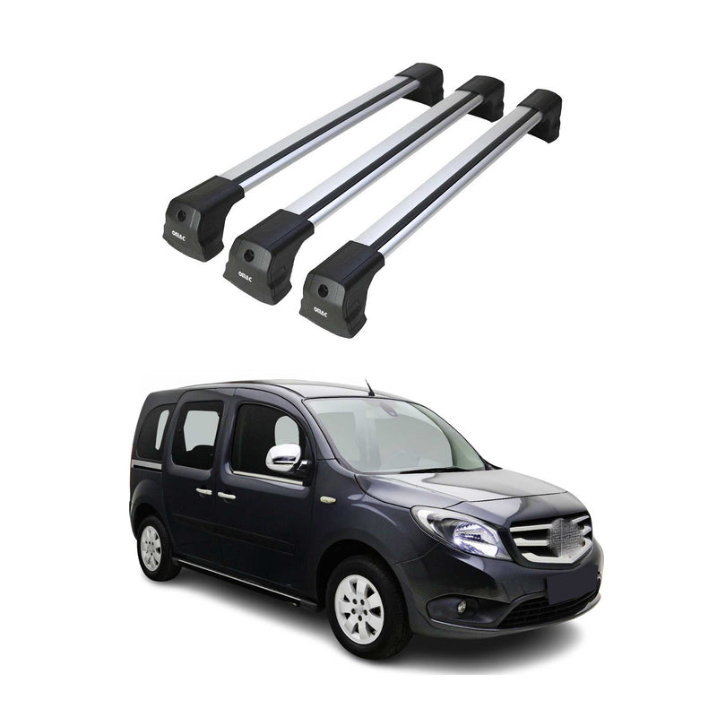 Barres de toit transversales pour Mercedes Citan 2013-2021 noir gris en Alu