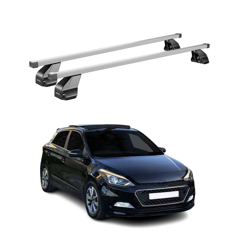 Barres de toit transversales pour Hyundai i20 2014-2020 Gris