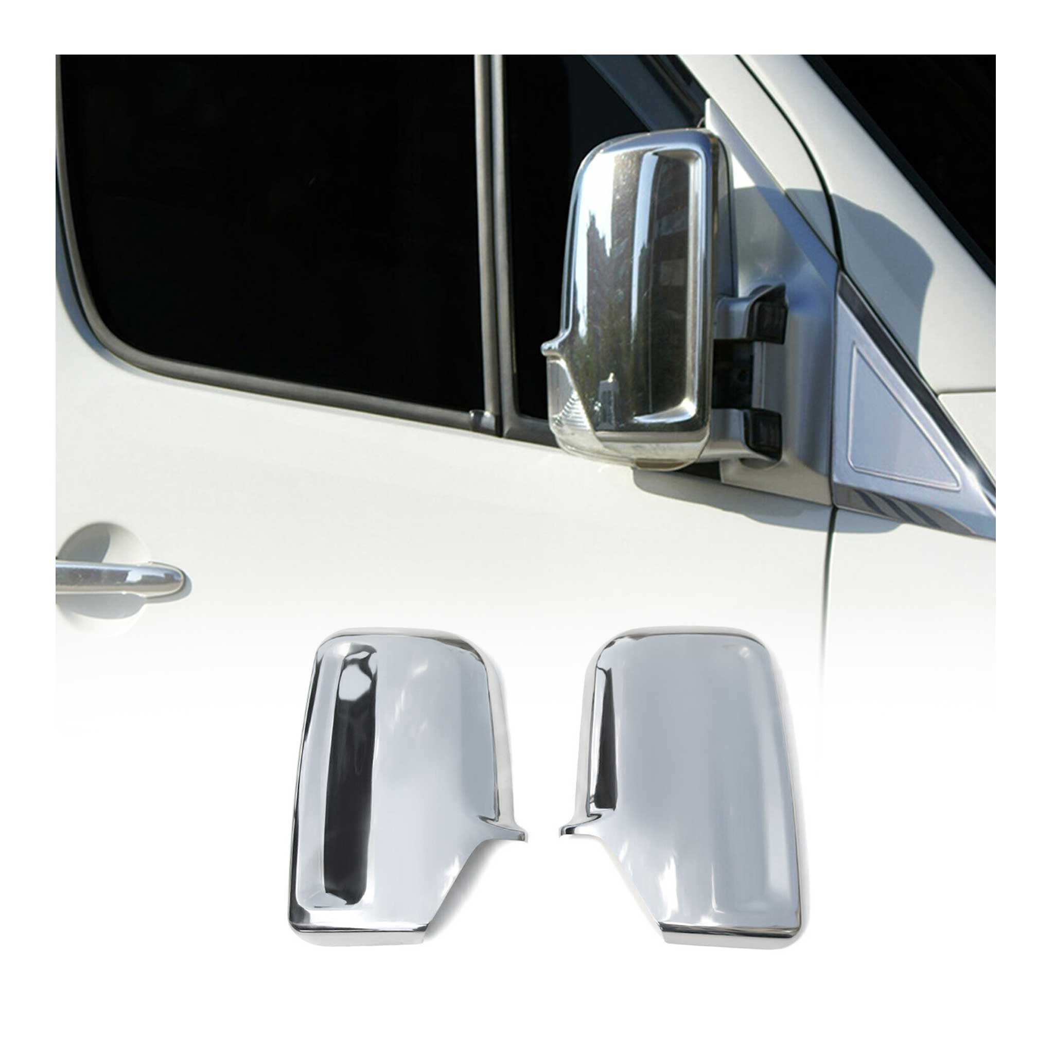 Coques de Rétroviseurs pour VW Crafter 2006-2017 en ABS Chromé Argent