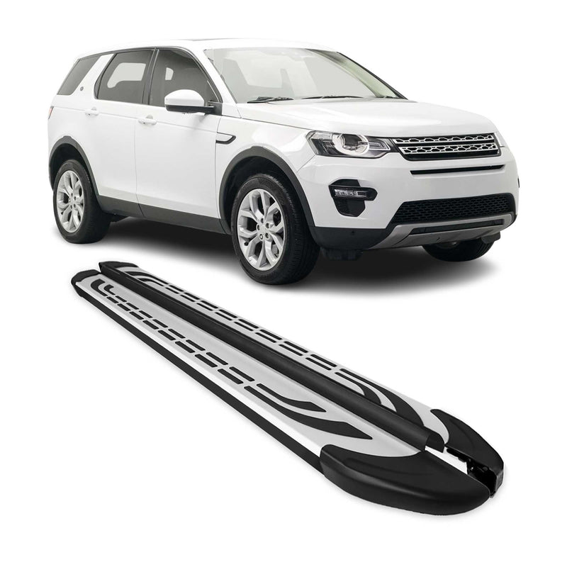 Marchepieds Latéraux pour Land Rover Discovery Sport 2014-2025 Gris Noir Alu