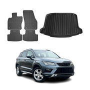 Kit Tapis de sol et coffre pour Seat Ateca 2016-2026 TPE Noir