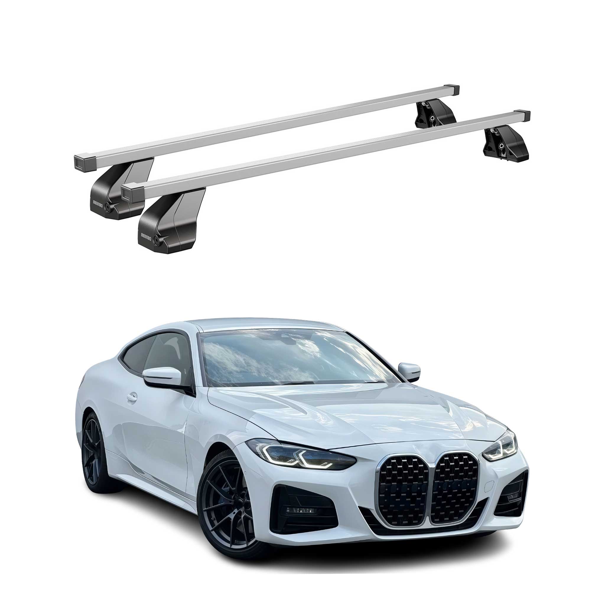 Barres de toit transversales pour BMW Série 4 G26 Gran Coupé 2020-26 Acier Gris