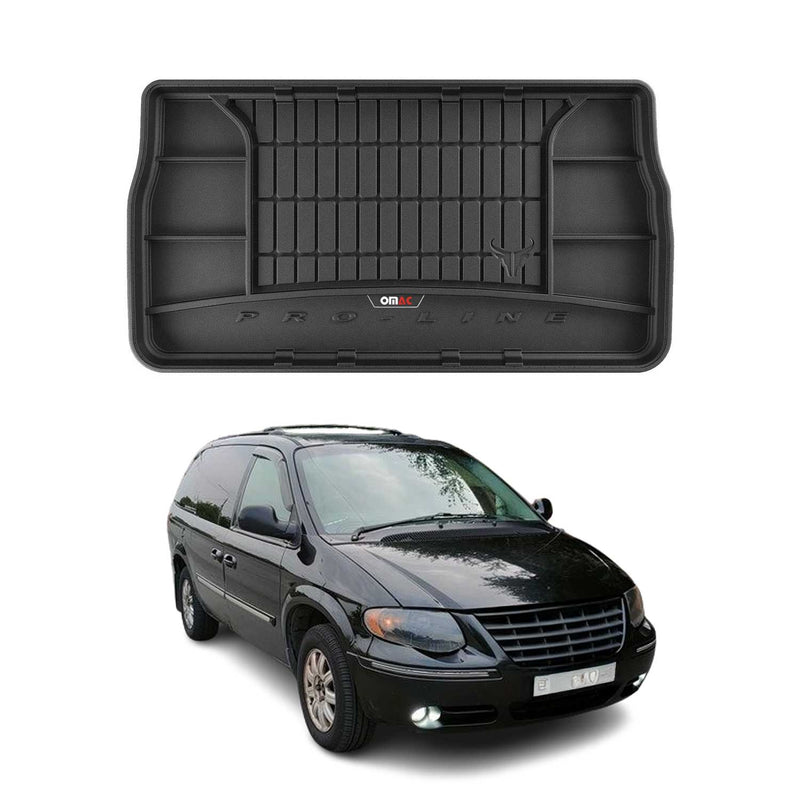3D Tapis de Coffre pour Chrysler Town & Country 2005-2015 OMAC Premium Noir