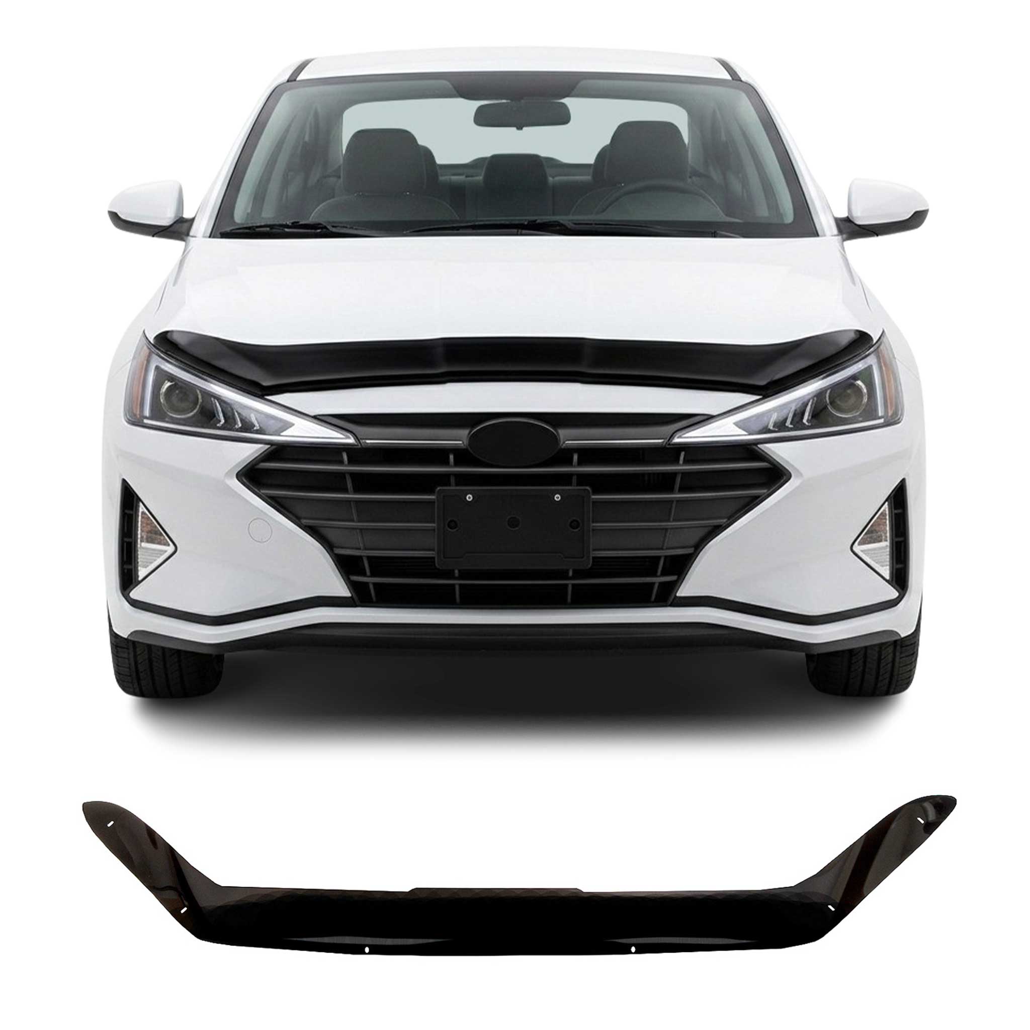 Deflecteurs d'air capot de voiture pour Hyundai Elantra 2017-2021 Acrylique Noir