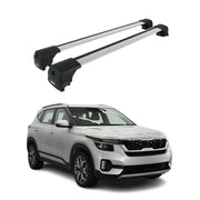 Barres de toit transversales pour Kia Seltos 2019-2026 Gris Aluminium