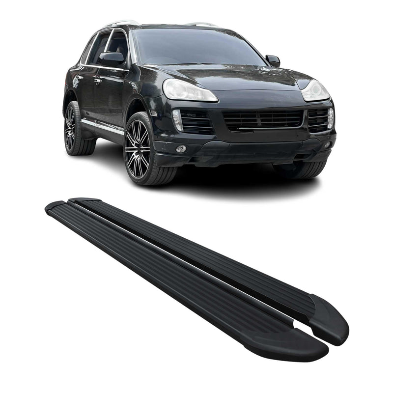Marchepieds Latéraux pour Porsche Cayenne 2003-2010 Noir Aluminium 2Pcs