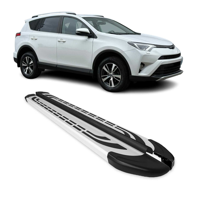 Marchepieds Latéraux pédale pour Toyota RAV4 2013-2018 Aluminium Gris 2Pcs
