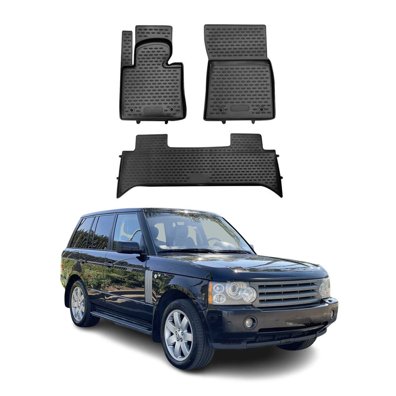 OMAC Tapis de sol pour Land Rover Range Rover L322 2002-2012 en caoutchouc Noir